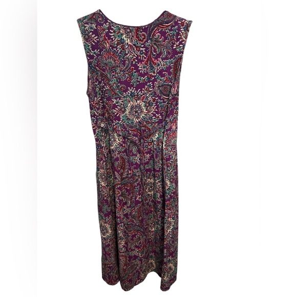 April Cornell purple paisley print sleeveless dress size medium - Picture 4 of 7